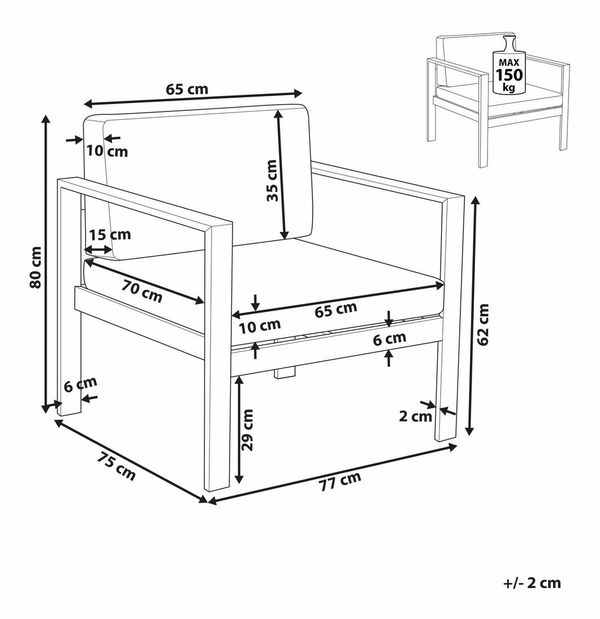 Záhradná stolička Shannon (tmavosivá) 