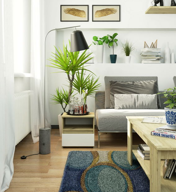 Éjjeliszekrény Crispian (artisan tölgy + fehér)