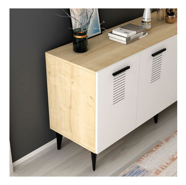 Skrinka Vipapo 5 (dub zafírový + biela) 