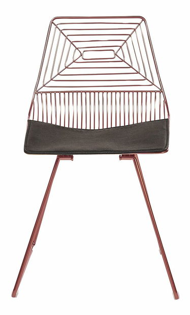 Set 2 ks jedálenských stoličiek Bricio (ružovozlatá)