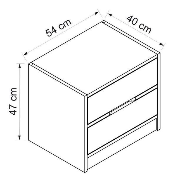 Noptieră Erich (Nuc + Alb) 