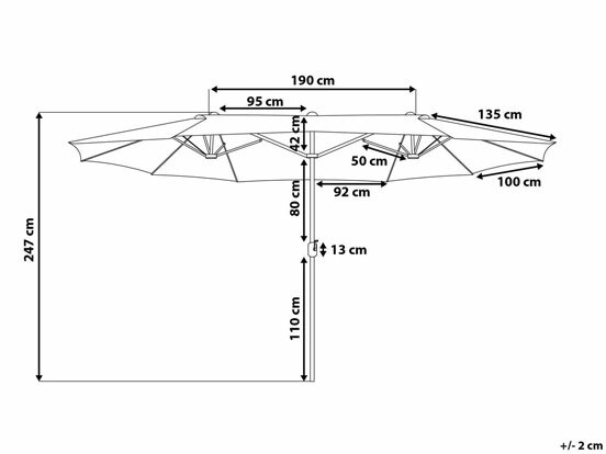 Umbrelă de grădină 270 cm SILVANIA (poliester) (gri închis)