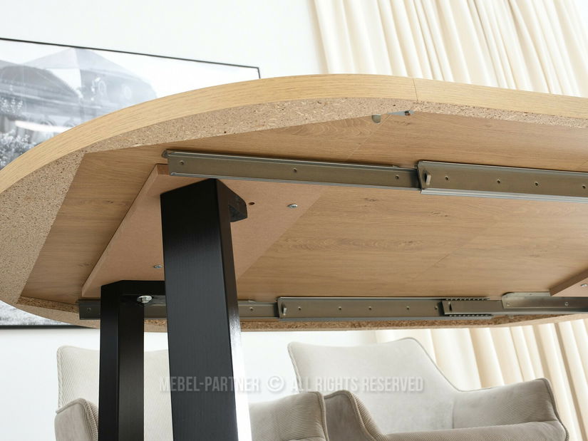 Masă sufragerie Aceptar (stejar + negru)