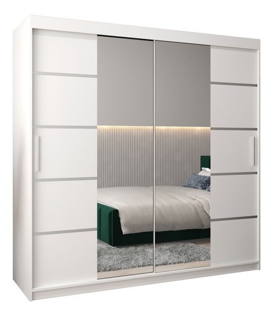 Dulap de haine 200 cm Verika 4 200 (alb)