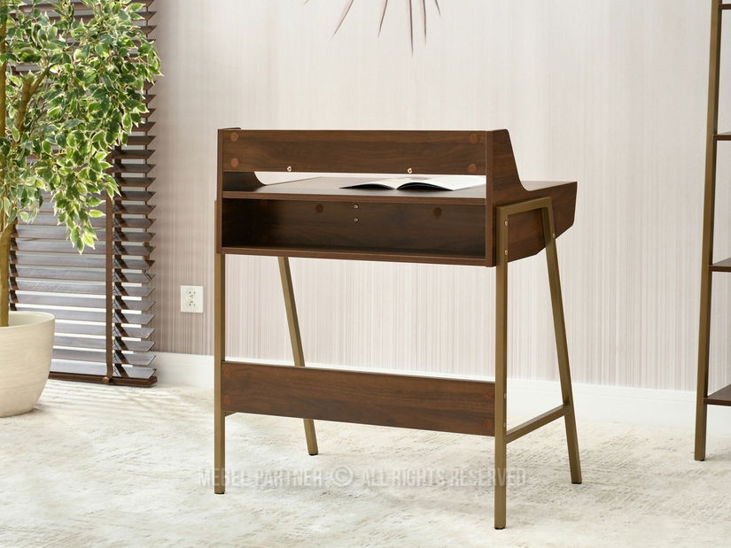 Masă PC Borge (nuc + auriu)