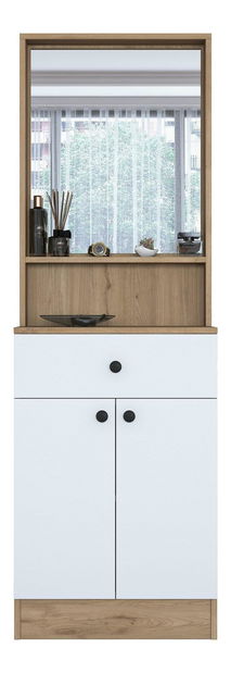 Mobilier hol Pixie 6 (nuc + alb) (cu oglindă)