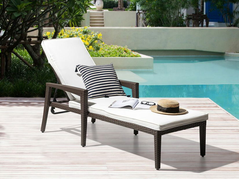 Záhradné lehátko Parma (tmavohnedá)