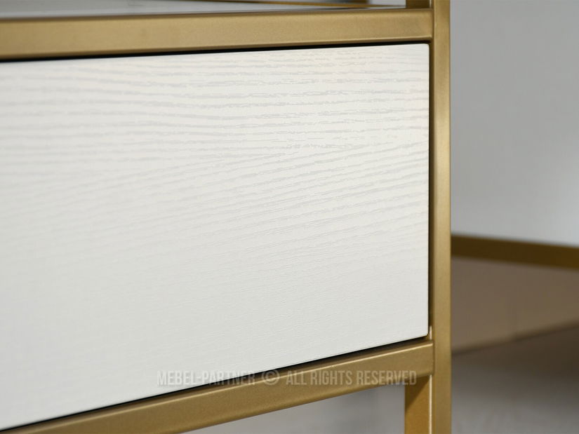 TV asztal/szekrény Soren Rtv (fehér fa + arany)