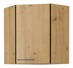 Dulap superior de bucătărie, de colț Meriel 60/60 GN-72 1F (negru + stejar artisan)