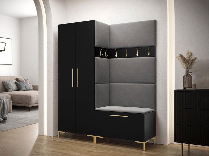 Set mobilier hol I Futura (Negru + Gri)