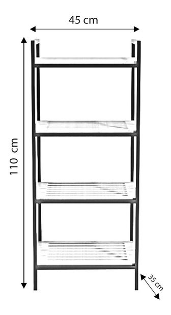 Kúpeľňový regál Saint (biela + čierna)