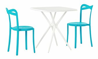 Set mobilier de balcon Cisco (plasticic Alb + plasticic Albastru)