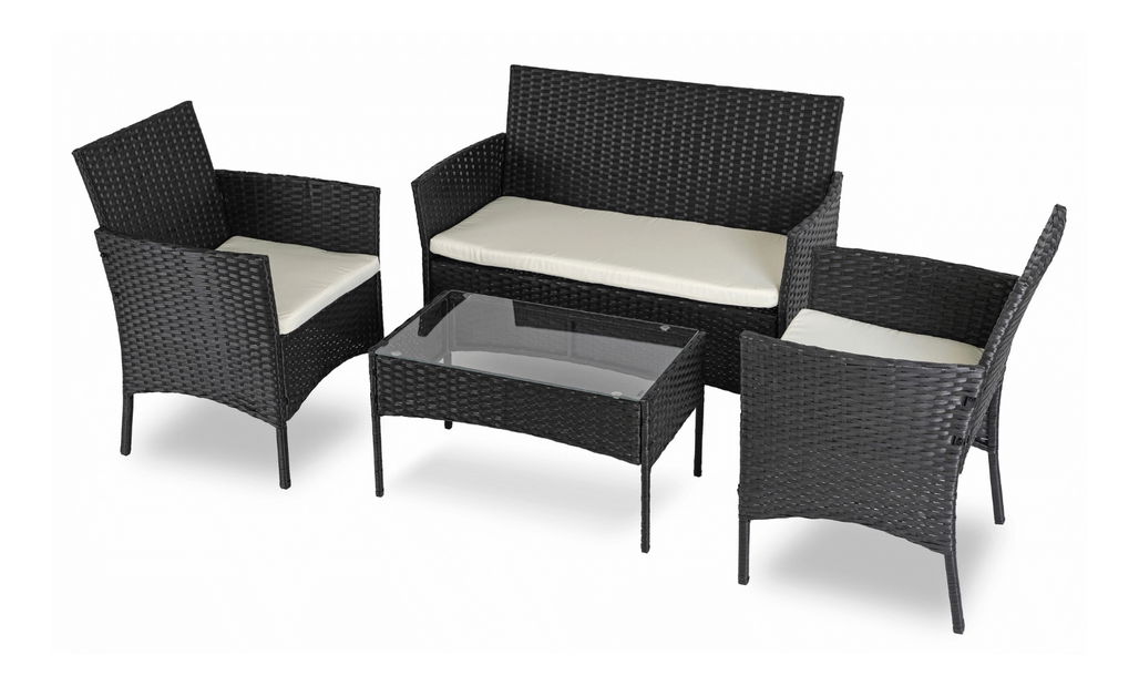 Kerti szett Manta (fekete + bézs) (4 fő részére)