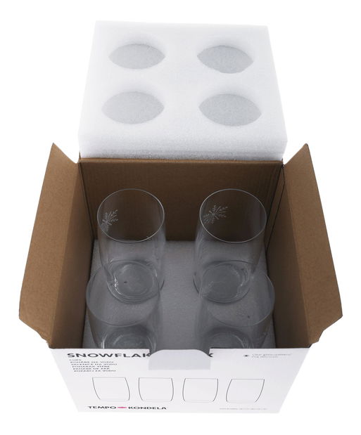 Set de 4 pahare pentru băuturi cu cristale 460ml Snouflek 