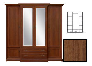 Šatníková skriňa BRW KENT ESZF 4D2S (Gaštan)