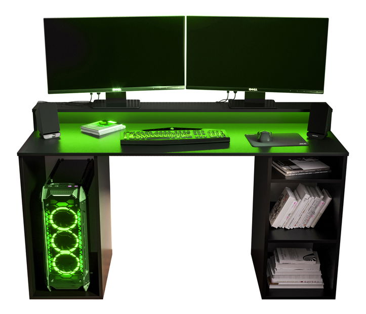 Masă PC pentru gaming Garrick 1 (negru) (cu iluminat LED RGB)