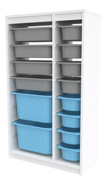 Organizator za igračke Dremonka 6 (bijela + siva + plava)