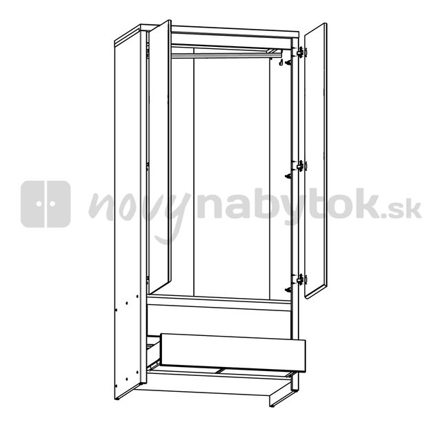 Dulap de haine Kaspian SZF2D2S (Stejar sonoma)