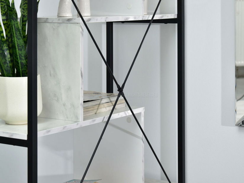 Raft Harp B (marmură albă + negru)