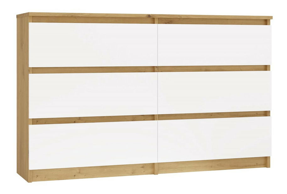 Komód Musecalo 6 120 (artisan tölgy + fehér)