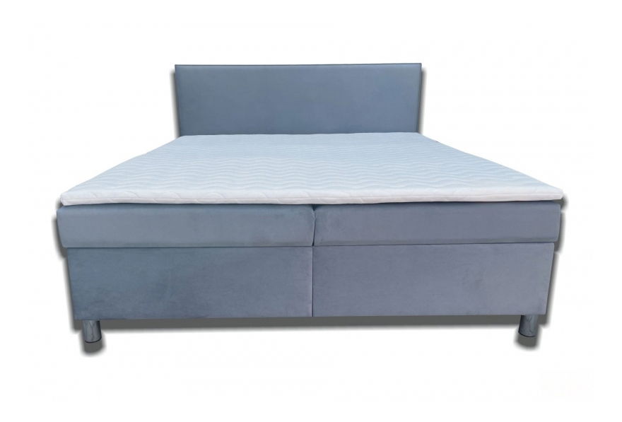 Bračni krevet 160 cm Moissa (tamnosiva) (s opružnim madracem) (bez podnice)