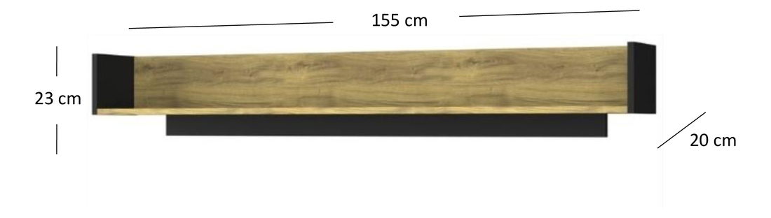 Poliță Stacee (Stejar navarra + negru)