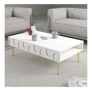 Măsuță de cafea Bipemu 1 (alb + auriu)