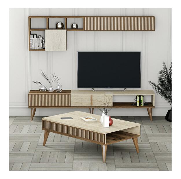 Mobilier living Milhouse set 02 (Nuc + Travertin) 