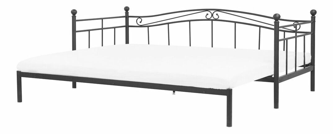 Rozkladacia posteľ 80 cm TULO (čierna) (s roštom)