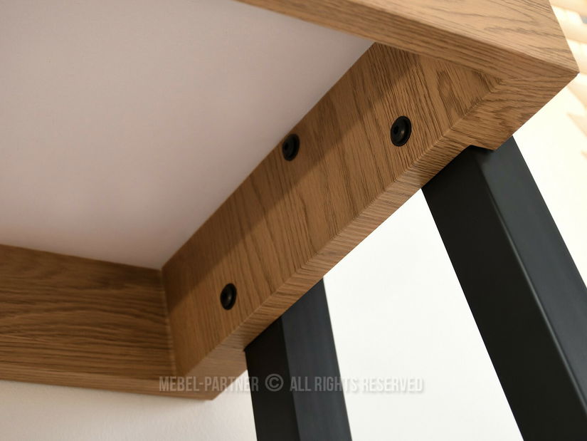 Măsuță consolă Mukusiz (stejar + negru)