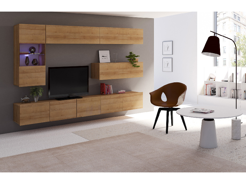 Mobilier living Calabria C4 (Stejar auriu) (fără iluminat)