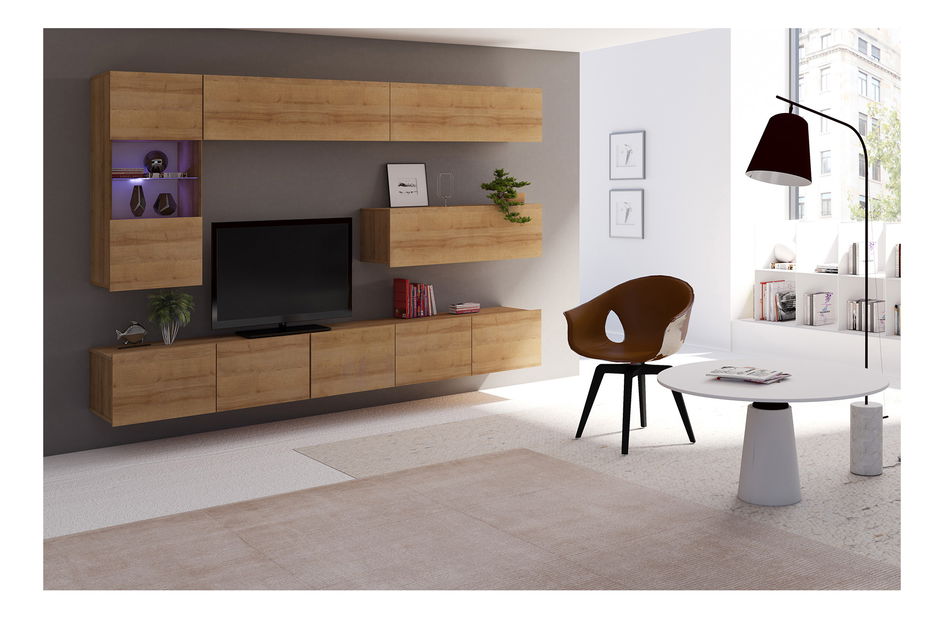 Mobilier living Calabria C4 (Stejar auriu) (fără iluminat)