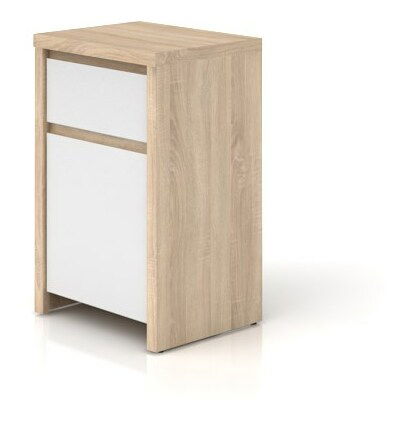 Komoda BRW Kaspian KOM1D1SP (dub sonoma + lesk biely)