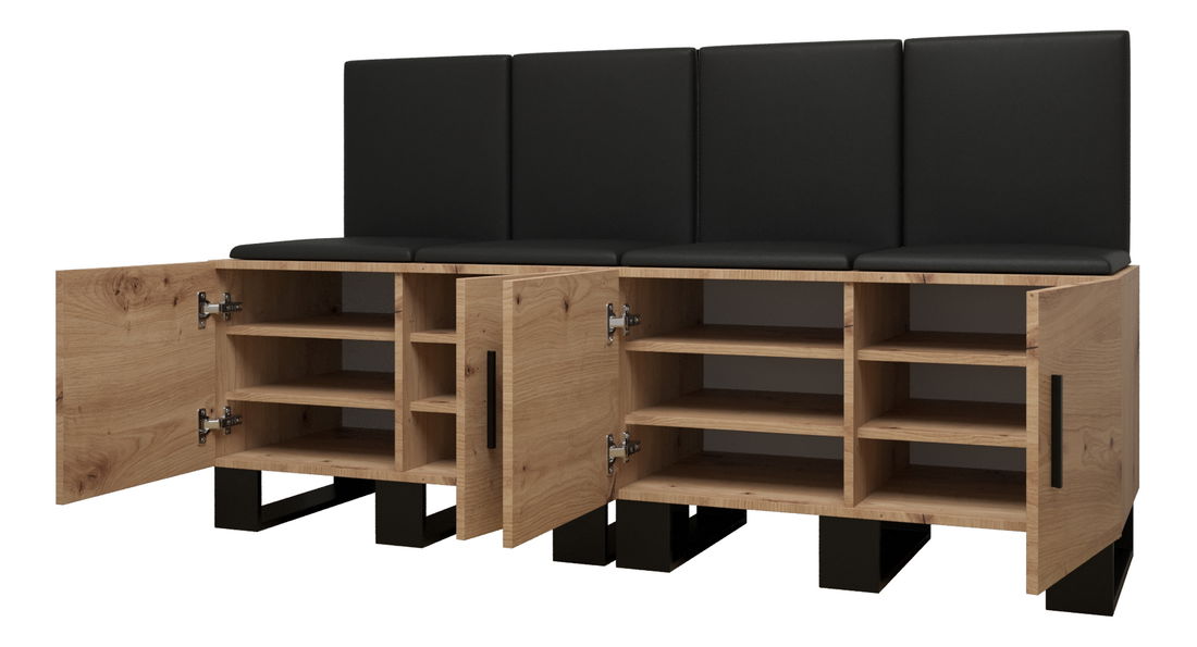 Set mobilier pentru hol Amanda 20 (Stejar artisan + verde)