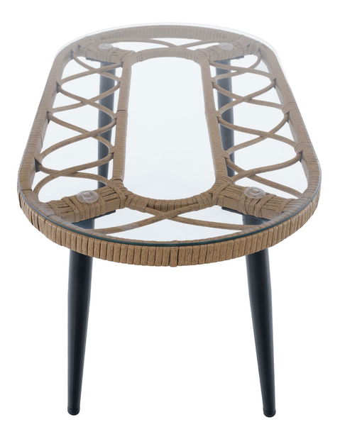 Set mobilier de grădină Arala (natural + bej + negru) (pentru 4 persoane)