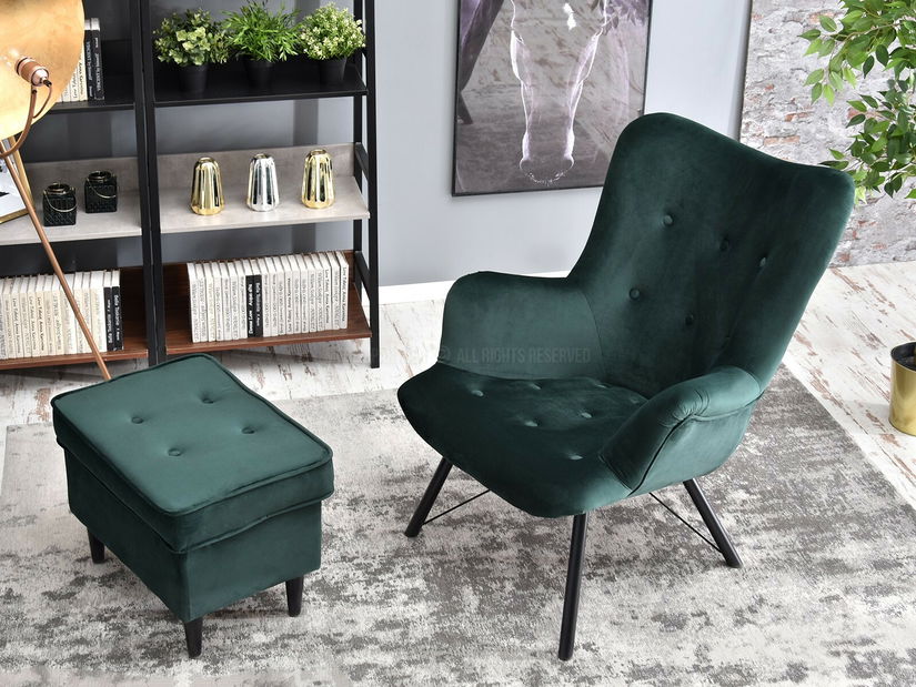 Fotoliu relax Dawntawn (verde + negru)