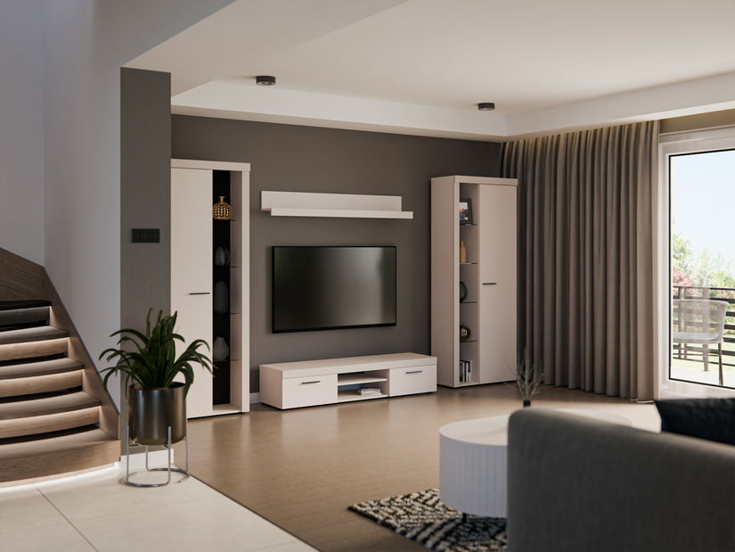 Nappali bútor Rudby XL (bézs) ( világítás nélkül)