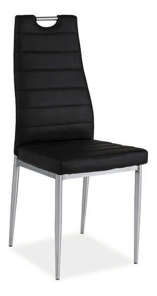 Jedálenská stolička Harold (čierna + chrómová)