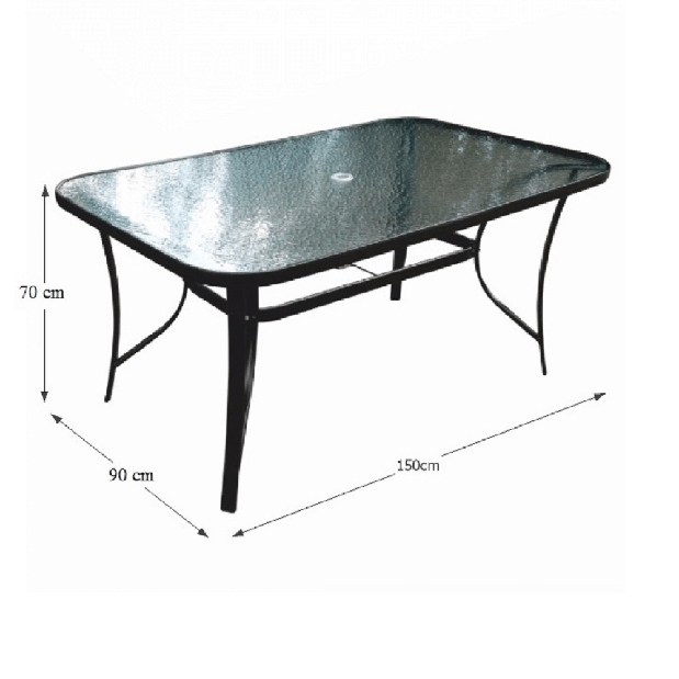 Kerti asztal Pannal (fekete) *bazár