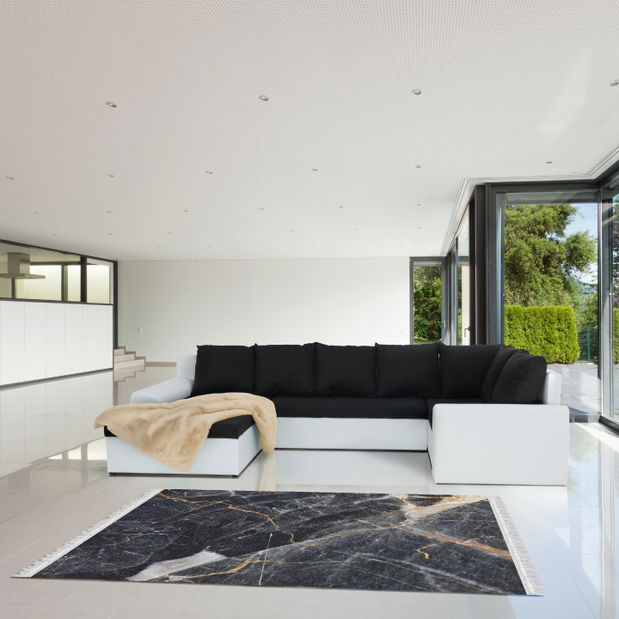 Koberec 160x230 Roven Typ 1 (čierny mramor)