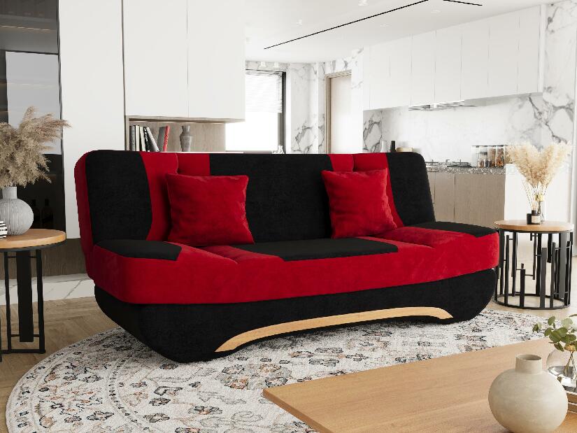 Háromszemélyes kanapé Boalla (fekete + piros)