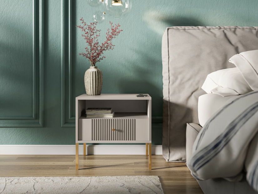 Nočný stolík Isae 5W (kašmír + zlatá)