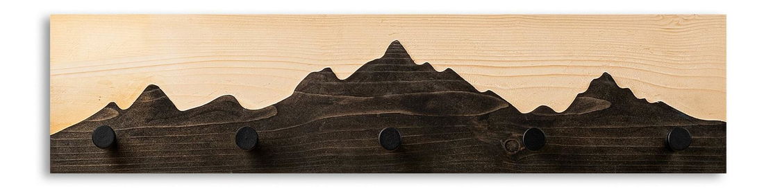 Cuier de perete Notopo (natural + negru) 