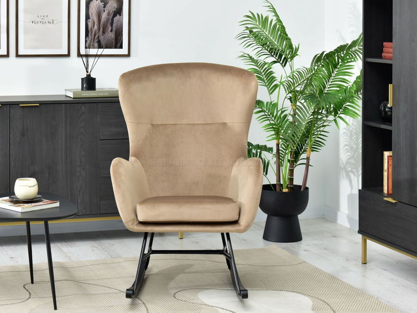 Fotoliu Nesia (bej + fag alb)