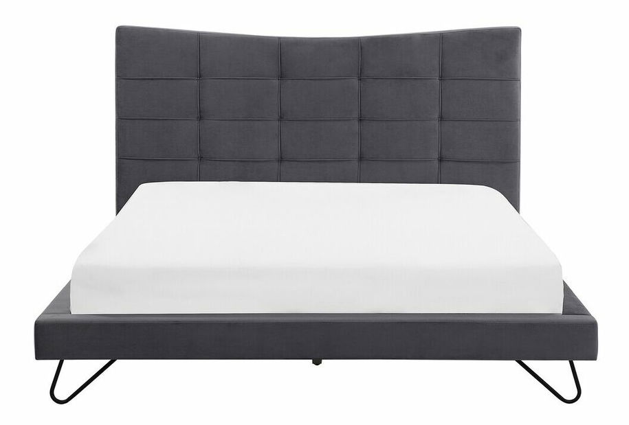 Pat matrimonial 160 cm LANEL (cu somieră) (gri)