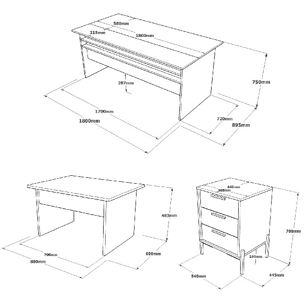 Set pentru birou Vergilius 7 (maro + gri)