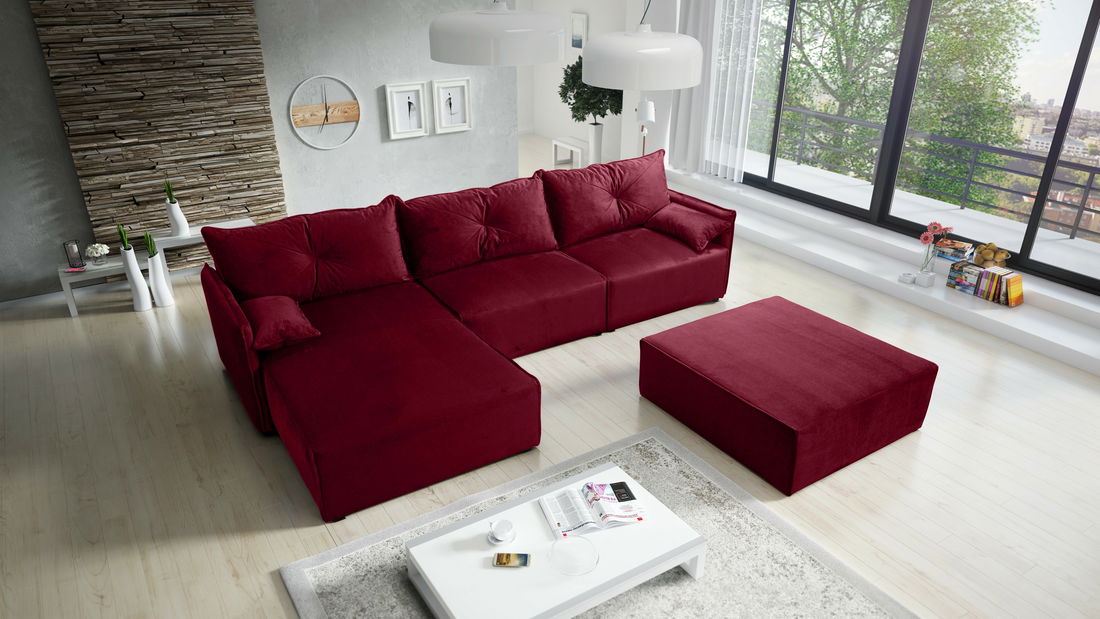 Colțar Leonaro 2 (roșu închis) (S)