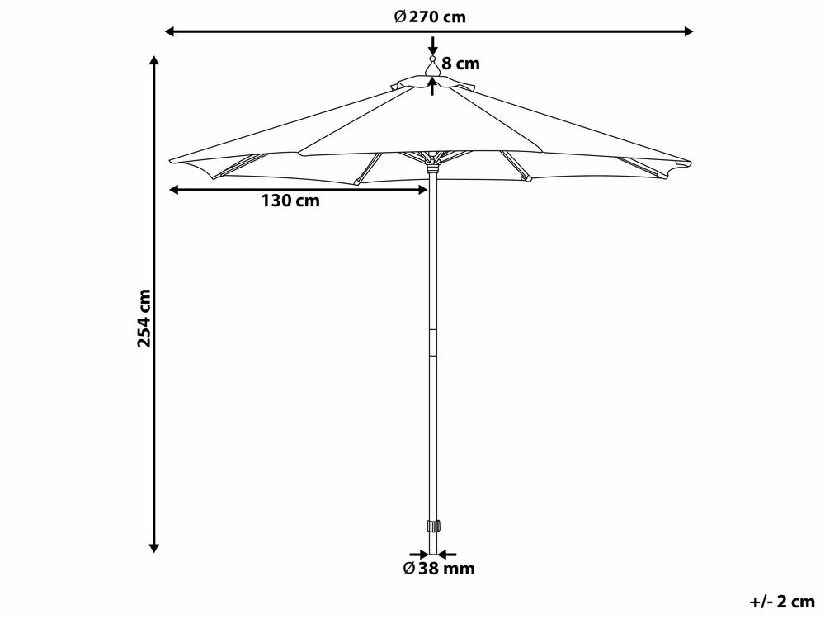 Vrtni suncobran 270 cm TRATORIA II (drvo) (pješčano bež)