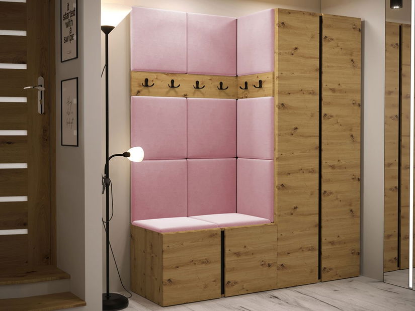 Mobilier Hol Timothy III (Stejar artisan + Stejar artisan + Negru) (Manila 09)