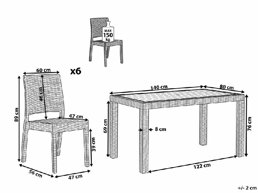 Set de grădină Fossil (alb)